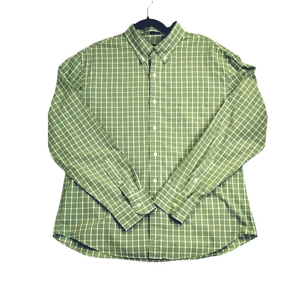 J Crew Shirt Men's XL Flex Washed Slim Untucked Button Down Collar Green Plaid - Picture 2 of 11